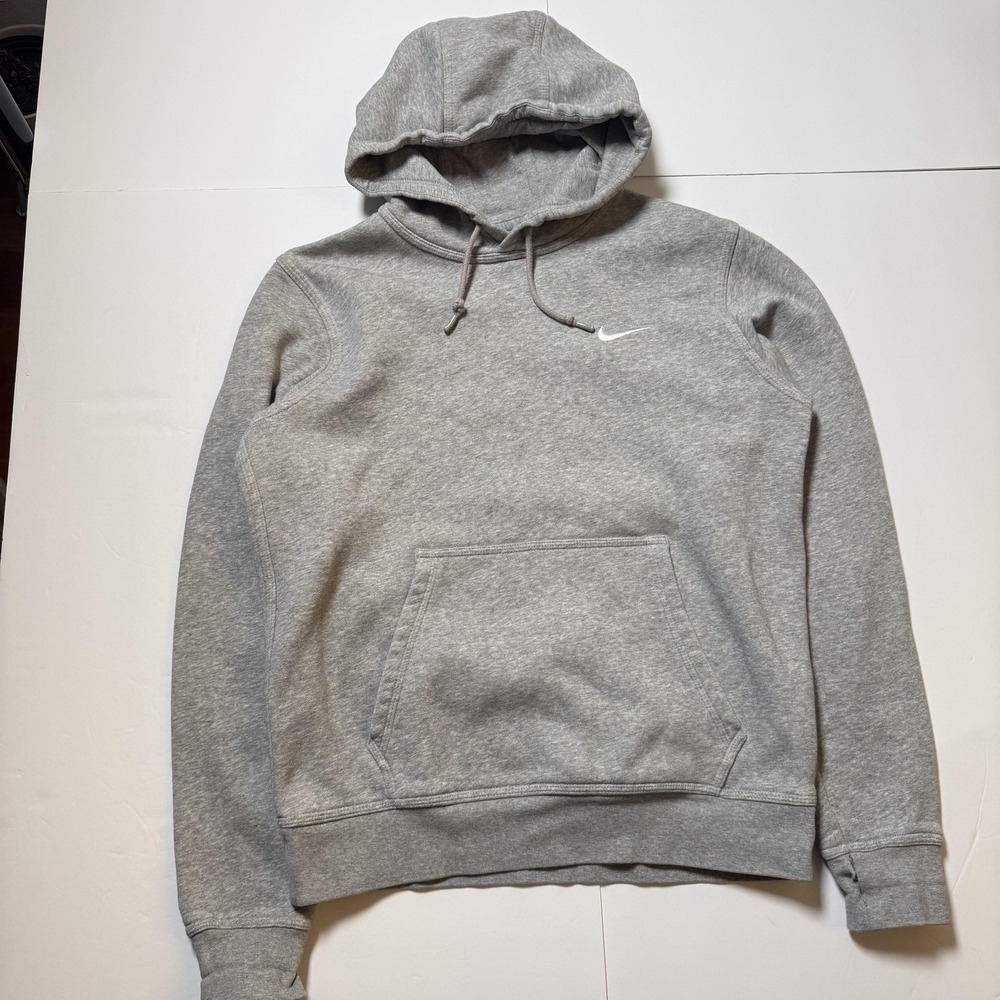 Nike Blue Tag Hoodie Mens Medium Gray Pullover Sweatshirt Kangaroo Pocket